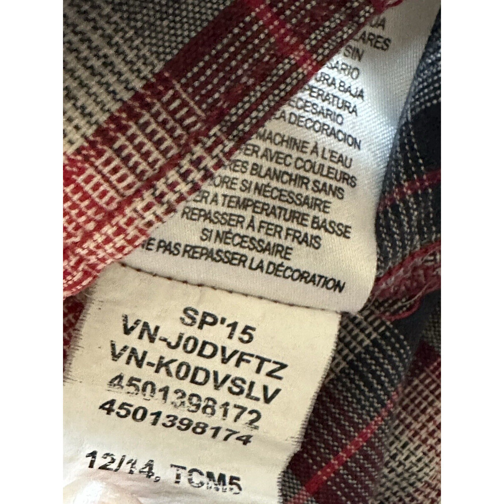 Vans Shirt Mens Size Small Red Black Plaid Off the Wall Button-Up Top Skater Y2K - Picture 6 of 9